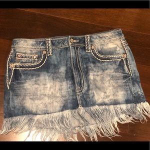 MISS ME Denim skirt NWOT size 30. Frayed hem